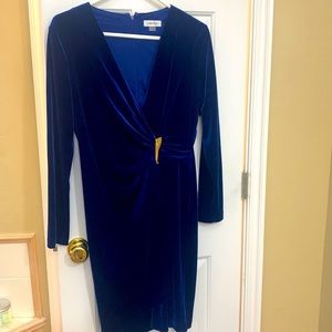 Blue velvet holiday dress